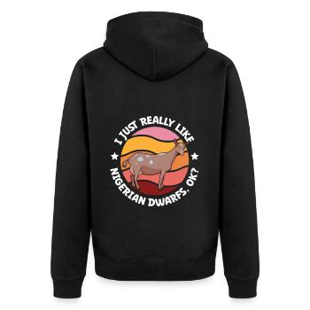 I love my African pygmy goat - Unisex Premium Organic Zip Hoodie - black - Back - Nico (187cm)