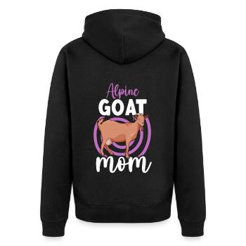 Mom of a mountain goat - Unisex Premium Organic Zip Hoodie - black - Back - Nico (187cm)