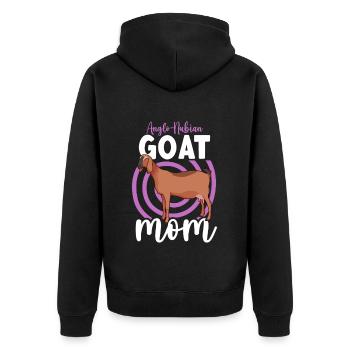Mom of an Anglo-Nubian goat - Unisex Premium Organic Zip Hoodie - black - Back - Nico (187cm)