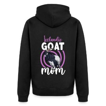 Maman d’une chèvre islandaise - Veste à capuche bio Premium Unisexe - noir - Dos - Nico (187cm)