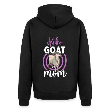 Mom of a Kiko goat - Unisex Premium Organic Zip Hoodie - black - Back - Nico (187cm)