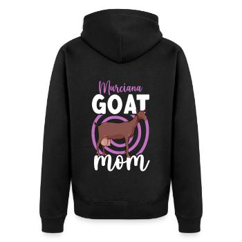 Mom of a Murcia-Granada goat - Unisex Premium Organic Zip Hoodie - black - Back - Nico (187cm)