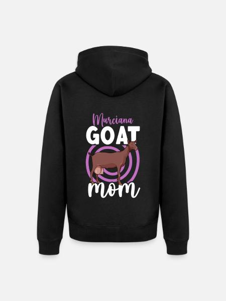 Mom of a Murcia-Granada goat - Unisex Premium Organic Zip Hoodie - black