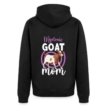 Mom of a Myotonic Goat - Unisex Premium Organic Zip Hoodie - black - Back - Nico (187cm)