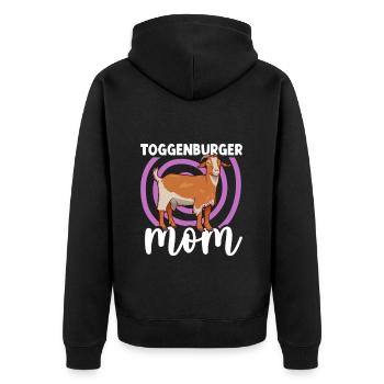 Mother of a Toggenburg goat - Unisex Premium Organic Zip Hoodie - black - Back - Nico (187cm)