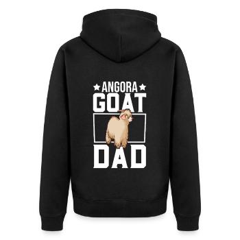 Papa d’une chèvre angora - Veste à capuche bio Premium Unisexe - noir - Dos - Nico (187cm)