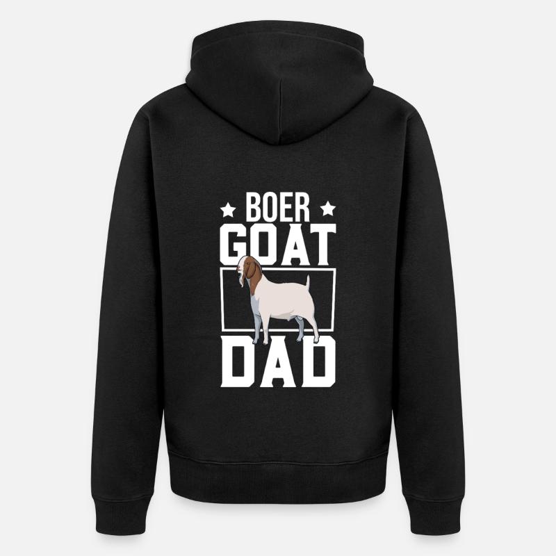 Papa d’une chèvre Boer - Veste à capuche bio Premium Unisexe - noir