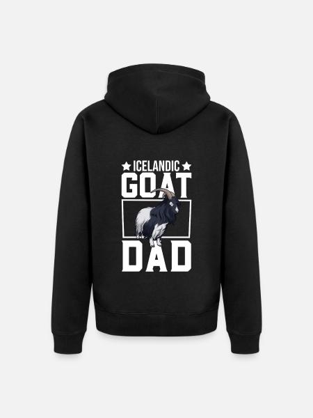 Papa d’une chèvre islandaise - Veste à capuche bio Premium Unisexe - noir