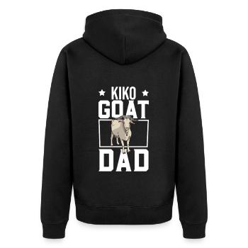 Papa d’une chèvre Kiko - Veste à capuche bio Premium Unisexe - noir - Dos - Nico (187cm)