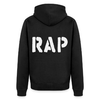 Beats and Rhymes: Rap Music - Unisex Premium Organic Zip Hoodie - black - Back - Nico (187cm)