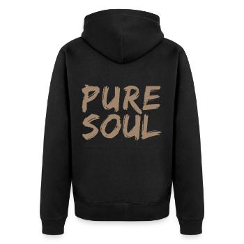 Purity and character pure soul - Unisex Premium Organic Zip Hoodie - black - Back - Nico (187cm)