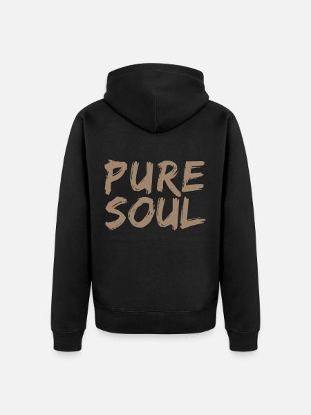 Purity and character pure soul - Unisex Premium Organic Zip Hoodie - black