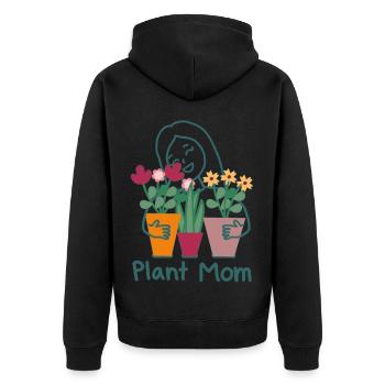 Amour et plantes vertes : la maman des plantes - Veste à capuche bio Premium Unisexe - noir - Dos - Nico (187cm)