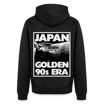 Japan Golden Era of the 90s - car - Unisex Premium Organic Zip Hoodie - black - Back - Nico (187cm)