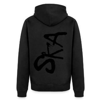 Ska-Punk - Unisex Premium Bio Zip Hoodie - Schwarz - Hinten - Nico (187cm)