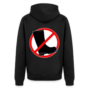 Gummistiefel verboten - Garten und Gartenarbeit - Unisex Premium Bio Zip Hoodie - Schwarz - Hinten - Nico (187cm)