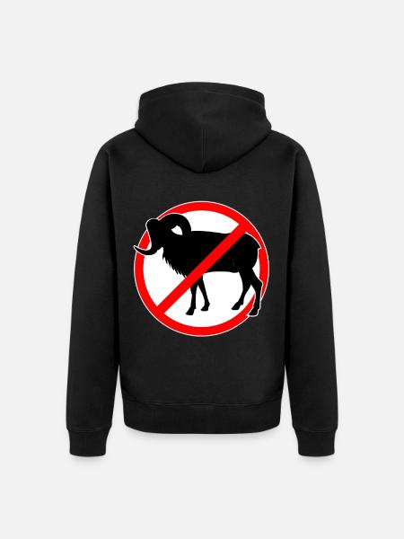 Ziegen oder Mufflons verboten - Ziege - Unisex Premium Bio Zip Hoodie - Schwarz