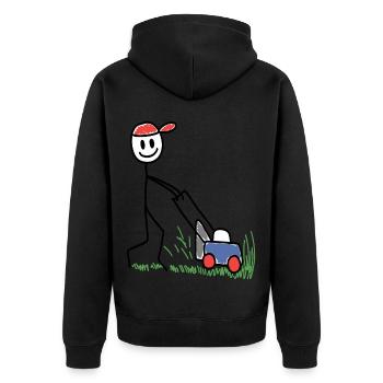 Tondeuse à gazon Doodle - Jardinage - Veste à capuche bio Premium Unisexe - noir - Dos - Nico (187cm)