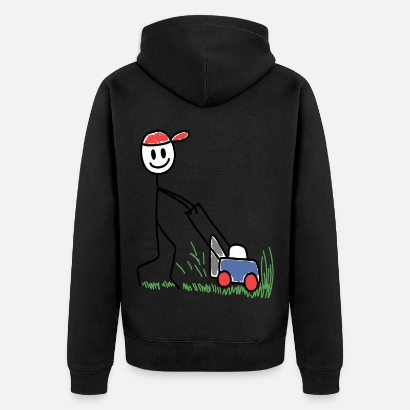 Tondeuse à gazon Doodle - Jardinage - Veste à capuche bio Premium Unisexe - noir