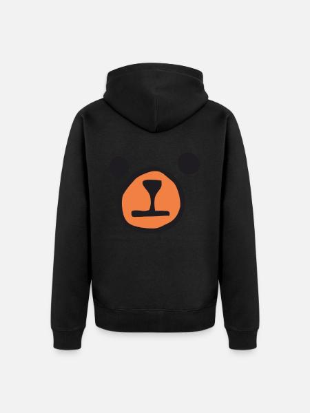 Bear Face - Bear - Unisex Premium Organic Zip Hoodie - black