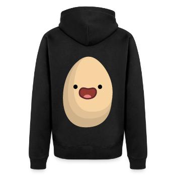 œuf heureux - Veste à capuche bio Premium Unisexe - noir - Dos - Nico (187cm)