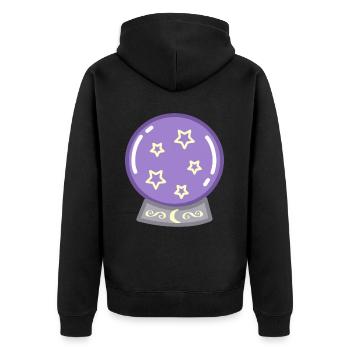 Predict the future in a crystal ball - Unisex Premium Organic Zip Hoodie - black - Back - Nico (187cm)