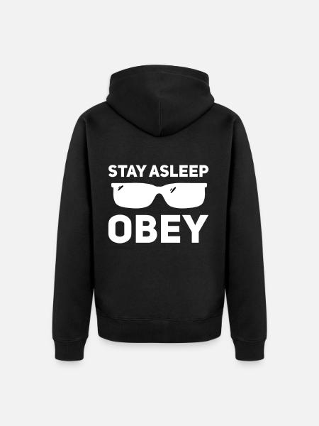 Sleep, obey - Unisex Premium Organic Zip Hoodie - black