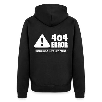 Computer and programmer geek. 404 Errors - Unisex Premium Organic Zip Hoodie - black - Back - Nico (187cm)