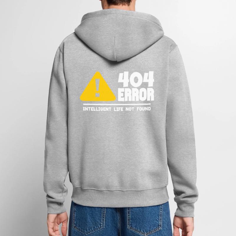 Computer- und Programmierer Geek. 404 Fehler Unisex Premium Bio Zip Hoodie