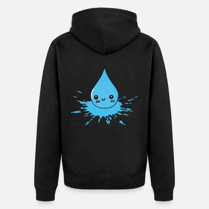 éclatement et éclaboussures - gouttes d’eau - Veste à capuche bio Premium Unisexe - noir