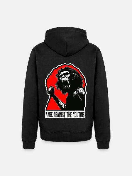 Homo erectus - Anger against routine - Unisex Premium Organic Zip Hoodie - black
