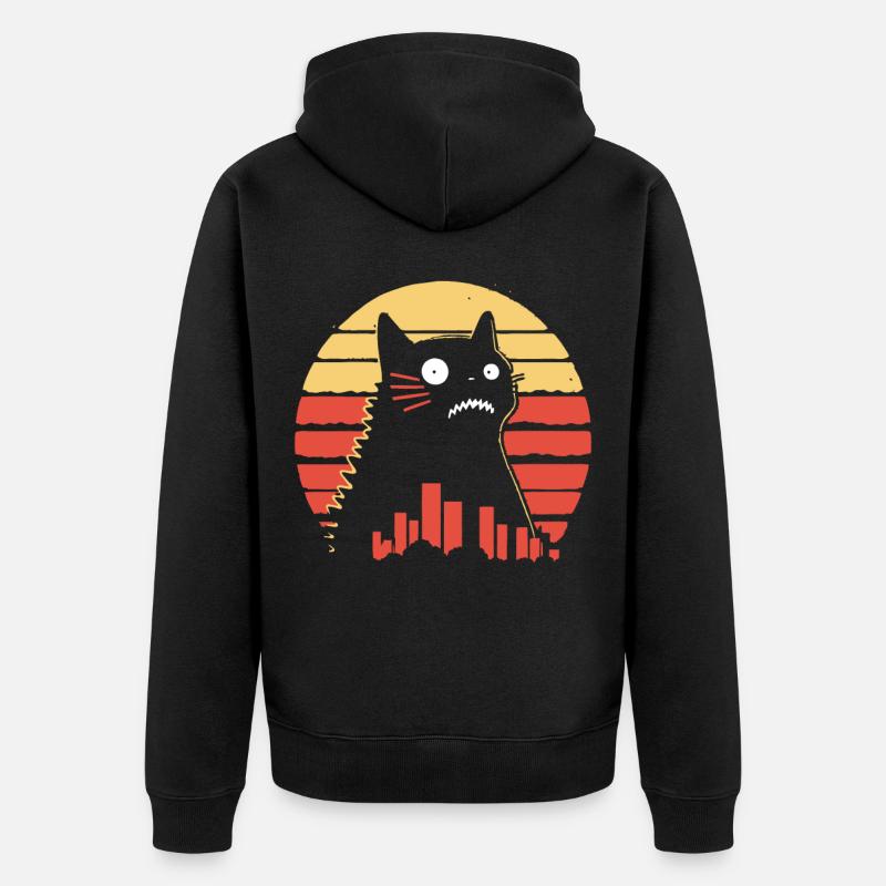 Chat monstre géant - Veste à capuche bio Premium Unisexe - noir
