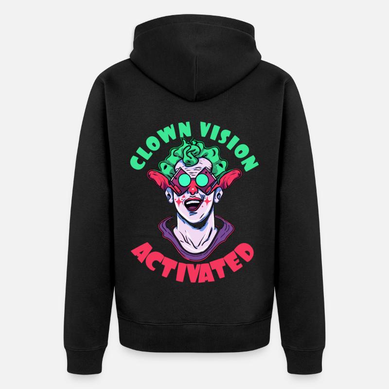Vue Clown activée - Veste à capuche bio Premium Unisexe - noir