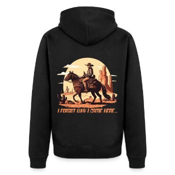 Cowboy en plein air Équitation western - Veste à capuche bio Premium Unisexe - noir - Dos - Nico (187cm)