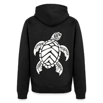 Sea turtle - Unisex Premium Organic Zip Hoodie - black - Back - Nico (187cm)