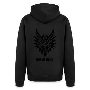 Tribal Symbol: Hero of the Aztecs - Unisex Premium Organic Zip Hoodie - black - Back - Nico (187cm)