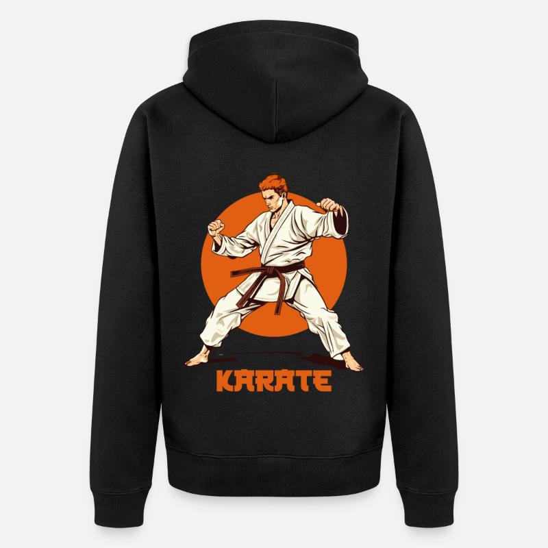 Karaté - Veste à capuche bio Premium Unisexe - noir