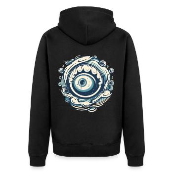 Aqua Wave Oeil - Veste à capuche bio Premium Unisexe - noir - Dos - Nico (187cm)