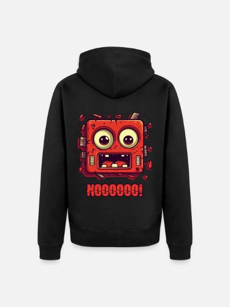No! Funny face - Unisex Premium Organic Zip Hoodie - black