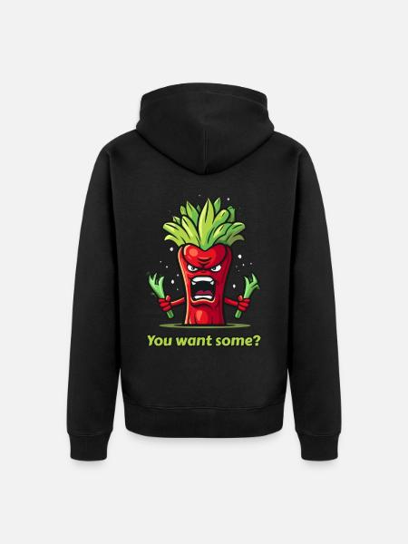 Angry red vegetables - Unisex Premium Organic Zip Hoodie - black