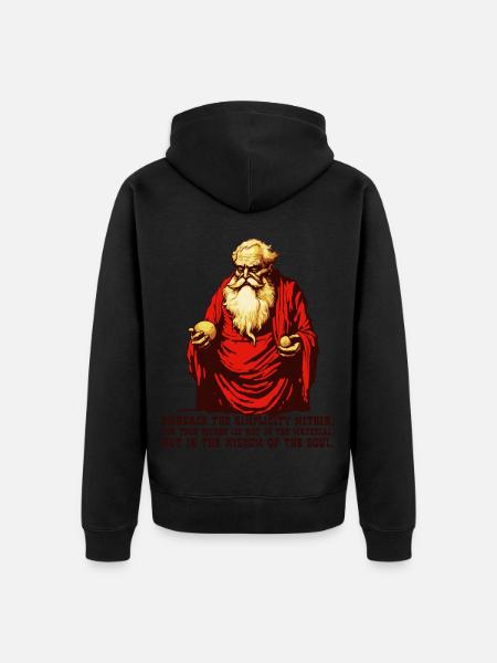 Diogenes' wisdom about simplicity - Unisex Premium Organic Zip Hoodie - black
