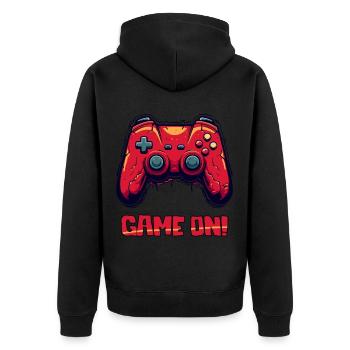 Manette de jeu robuste parody, jeu sur - Veste à capuche bio Premium Unisexe - noir - Dos - Nico (187cm)