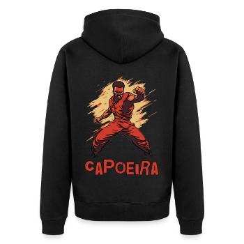 Combattant robuste, l’art martial de la Capoeira - Veste à capuche bio Premium Unisexe - noir - Dos - Nico (187cm)