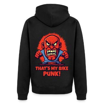 C’est mon vélo, punk ! - Veste à capuche bio Premium Unisexe - noir - Dos - Nico (187cm)