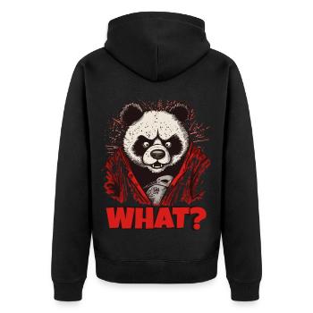 Angry Panda Bear - Unisex Premium Organic Zip Hoodie - black - Back - Nico (187cm)
