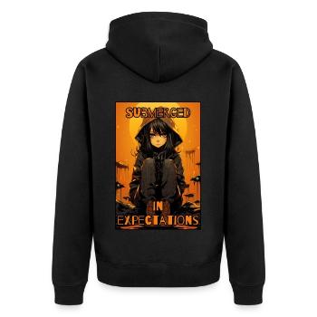 Attentes d’immersion: Anime Girl - Veste à capuche bio Premium Unisexe - noir - Dos - Nico (187cm)