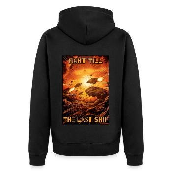Starship Fleet: Galactic Combat Starship - Unisex Premium Organic Zip Hoodie - black - Back - Nico (187cm)