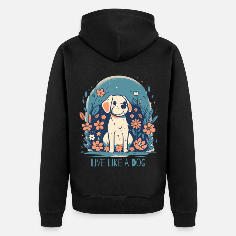 Vivez comme un chien - Veste à capuche bio Premium Unisexe - noir