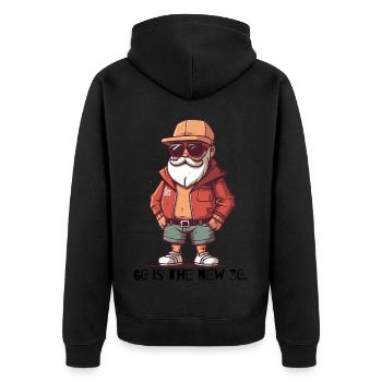 Cool vieux hipster: 60 est le nouveau 30 - Veste à capuche bio Premium Unisexe - noir - Dos - Nico (187cm)