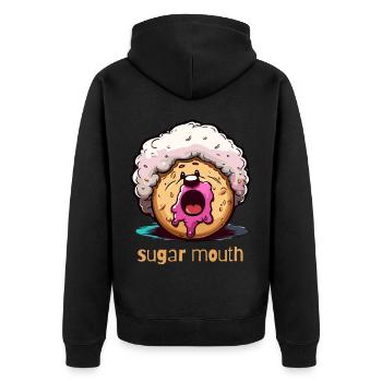 afro donut jam sugar mouth - Unisex Premium Organic Zip Hoodie - black - Back - Nico (187cm)